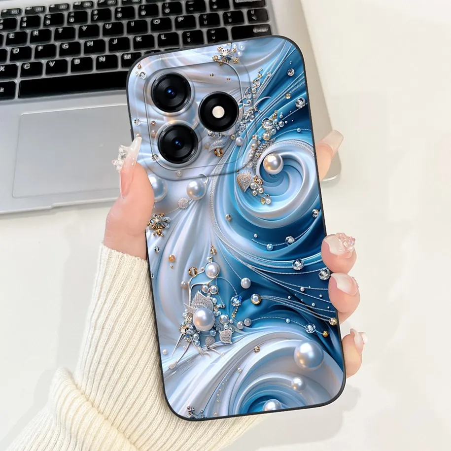 Fashion Flower Bowknot Soft Silicone Bumper Case in Liquid Finish