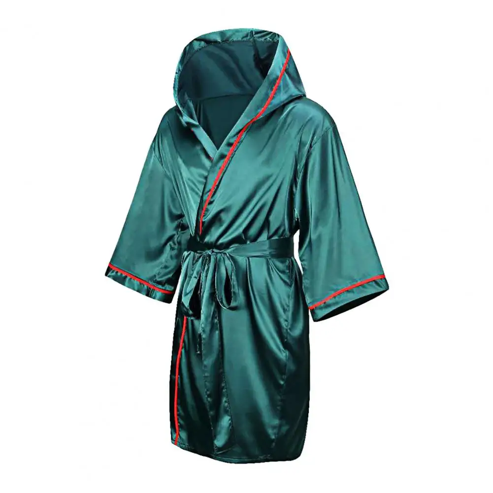 Solid Color Hooded Boxing Robe Men Women Boxer kickboxing Wrestle Martial Arts Jerseys Boxing Robe with Belt
