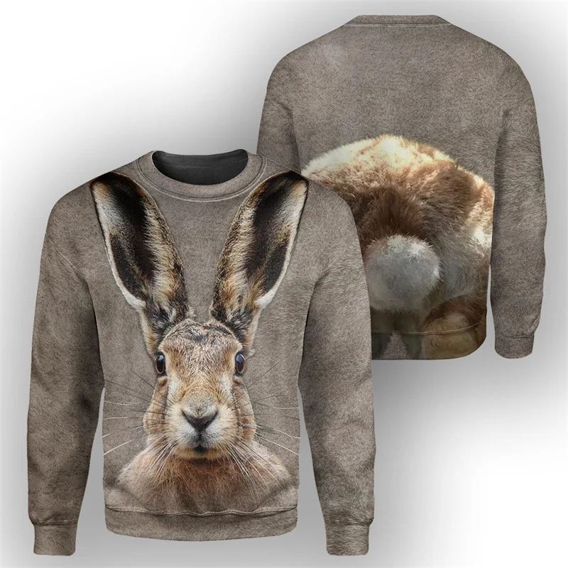 

Rabbit Kangaroo Koala 3D Print Sweatshirt For Men Casual Giraffe Pig Graphics Pullovers Street Crew Neck Long Sleeve Hoodie