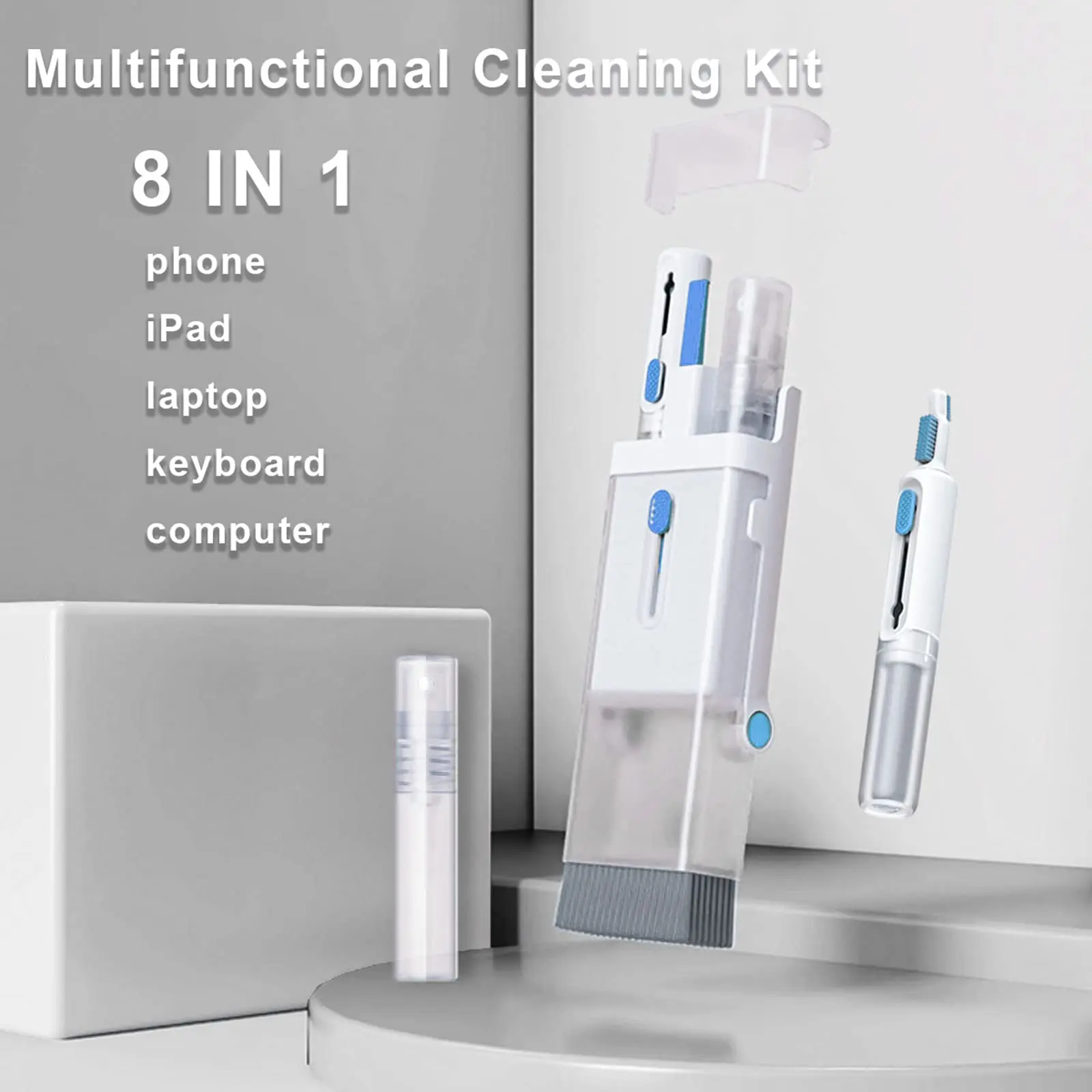 Electronics Cleaning Kit with Phone Stand Keyboard Brush Headphone Cleaning Tool Screen Cleaner for MacBook iPhone Airpods pro