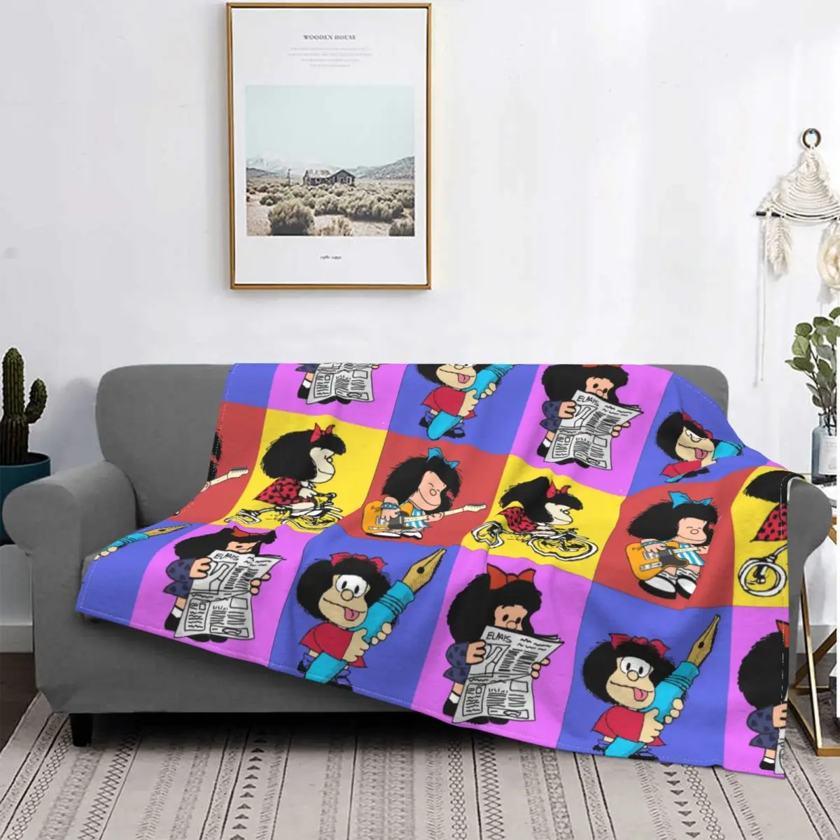 

Mafalda Blankets Fuzzy Throw Blanket Bedding Couch Printed Soft Warm Bedspread