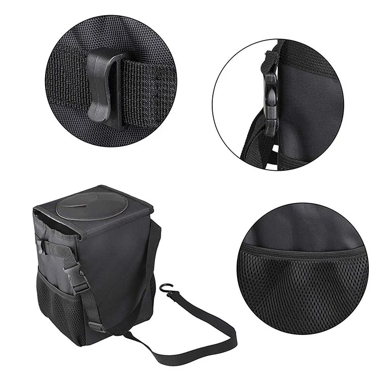 Waterproof Car Trash Can Bin Auto Car Accessories Organizer Garbage Dump for Cars Storage Pockets Closeable Portable