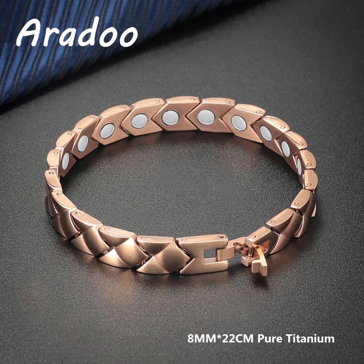 ARADOO Pure Titanium Bracelet 3500 Gauss Magnetic Slimming Therapy Bracelet