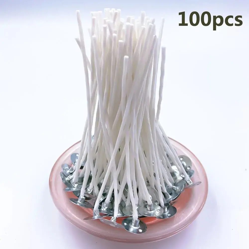 100Pcs/set Candle Wicks Smokeless Wax Pure Paraffin Core 2.5/9/15/20cm DIY Candle Making Pre-waxed Wicks For Party Supplies candle wicks candle wick