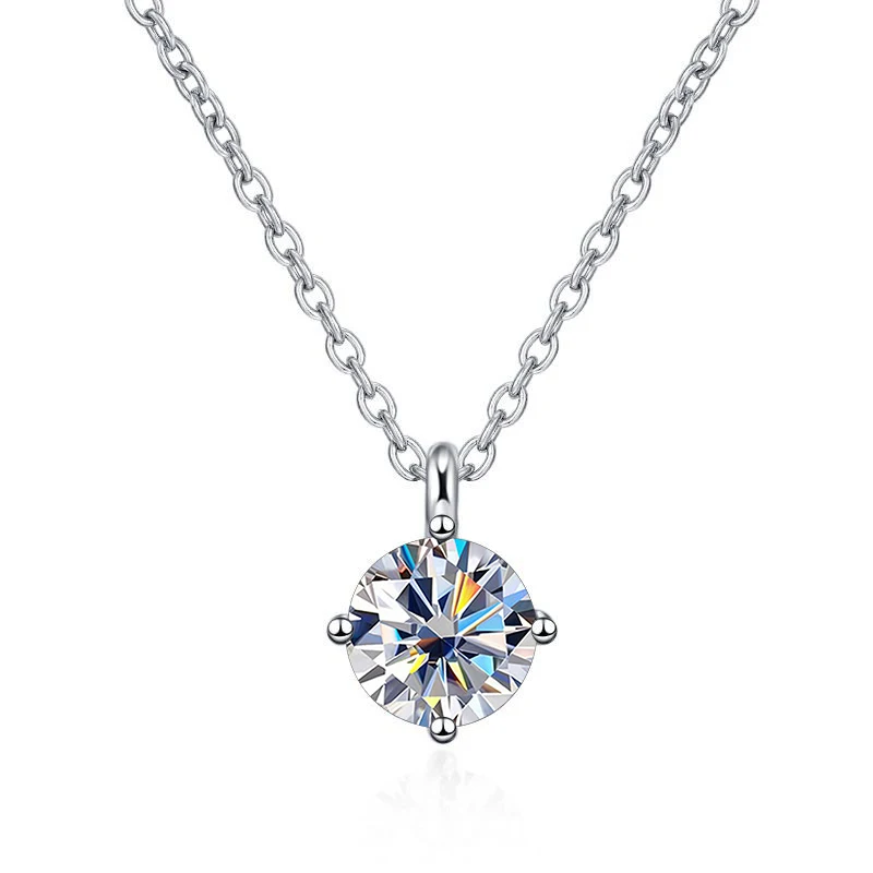 Ciondolo Tancise con diamante moissanite da 0,5/1/2/3 carati testato, da donna, gioiello classico in argento, ottima idea regalo_voghion.com