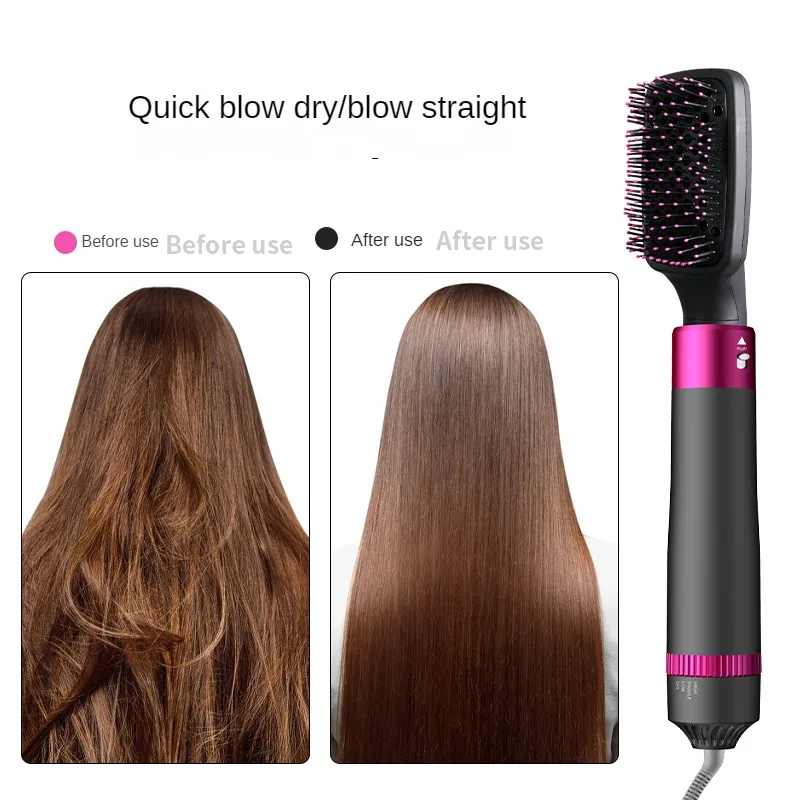 5 in 1 Negative Ion Hot Air Brush Kit Hair Dryer 5 Detachable Brush Heads Straightening and Curling Styling