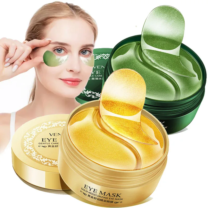 60pcs/box Gold Crystal Collagen Eye Mask Anti Dark Circles Eye Bags Firming Moisturizing Patches Eyes Skin Care Products