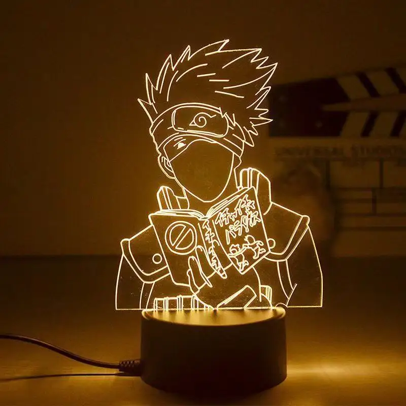 Anime Naruto 3D Night Lamp Toys LED Night Light Figure Uzumaki Kakashi Table Lamp 