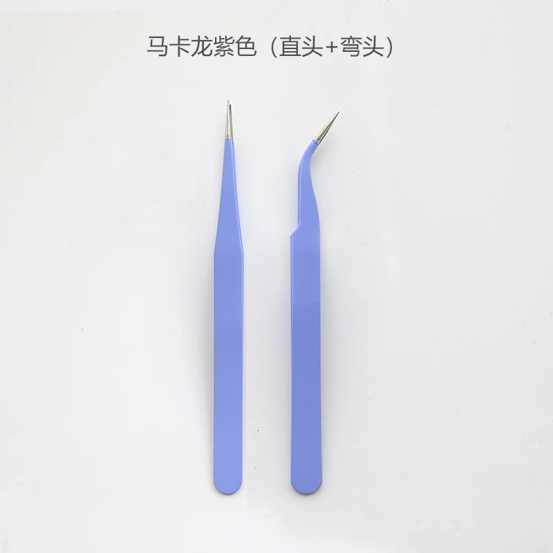 Colored Anti-static Steel DIY Tweezers Tools Straight Head Curved Head Albums Scrapbooking Material Craft Tool School Stationary 