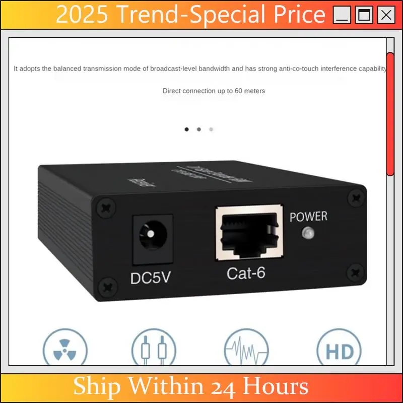 CHYY 상단 DVI 익스텐더 RJ45 Cat6 케이블 익스텐더-196.8Ft 송신기 수신기 DVI 이더넷 어댑터 HD 1920X1200