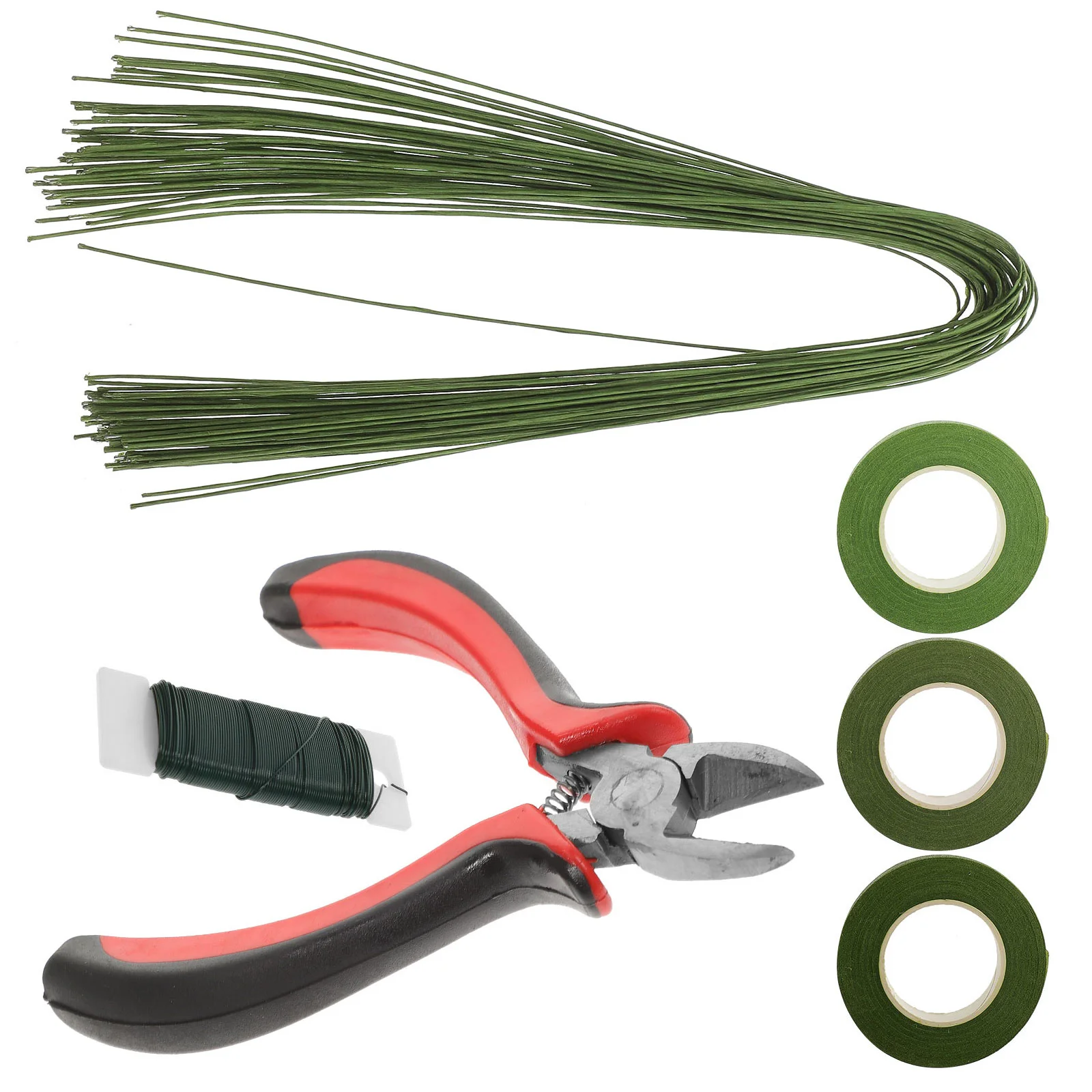 꽃 도구 세트 도구, 꽃 거치대 꽃다발 스템 배열 키트, 인공 플라스틱 와이어 패키지 테이프