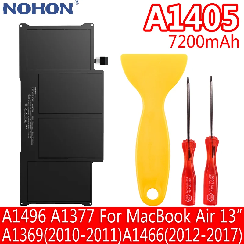 

NOHON Laptop A1405 Battery For Apple MacBook Air 13" A1369 2010 Mid 2011 A1405 A1466 2012 Mid 2013 A1496 2015 Bateria