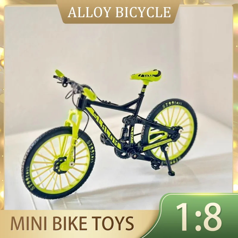 

1:8 Mini Model Alloy Bicycle Die-casting Finger Simulation Mountain Bike Metal Bike Collection Gifts Kids Toys