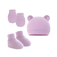 Newborn Baby Hat Sock Mittens,Baby Caps Scratch Mittens Gloves, Baby Beanie Hat and Mittens for Baby Girls Boys 5