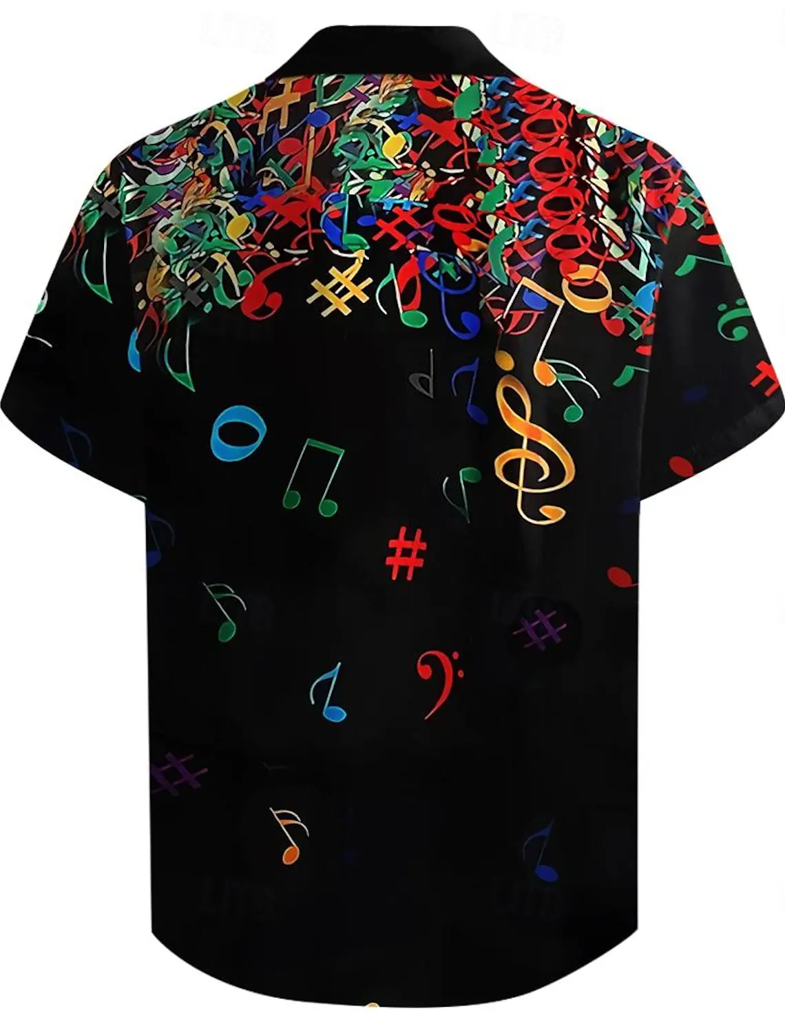 Musical Notes Vintage Casual Men's Shirt Button Up Shirt Party Evening Daily Vacation Summer Short Sleeve tops Polyester Shirt 2