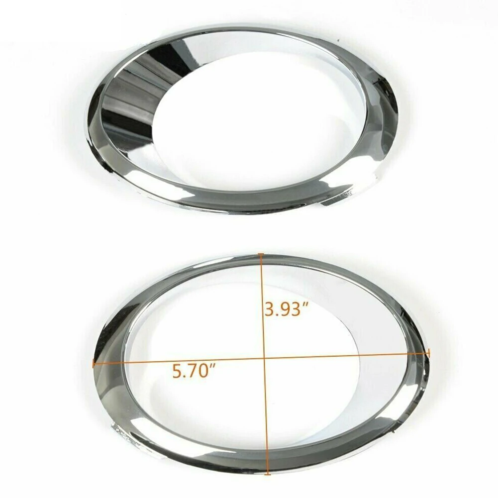 2pcs Silver Front Left & Right Chrome Fog Lamp Bezel Trim Ring Direct Replacement Exterior Parts For Ford Fusion 2013-2016