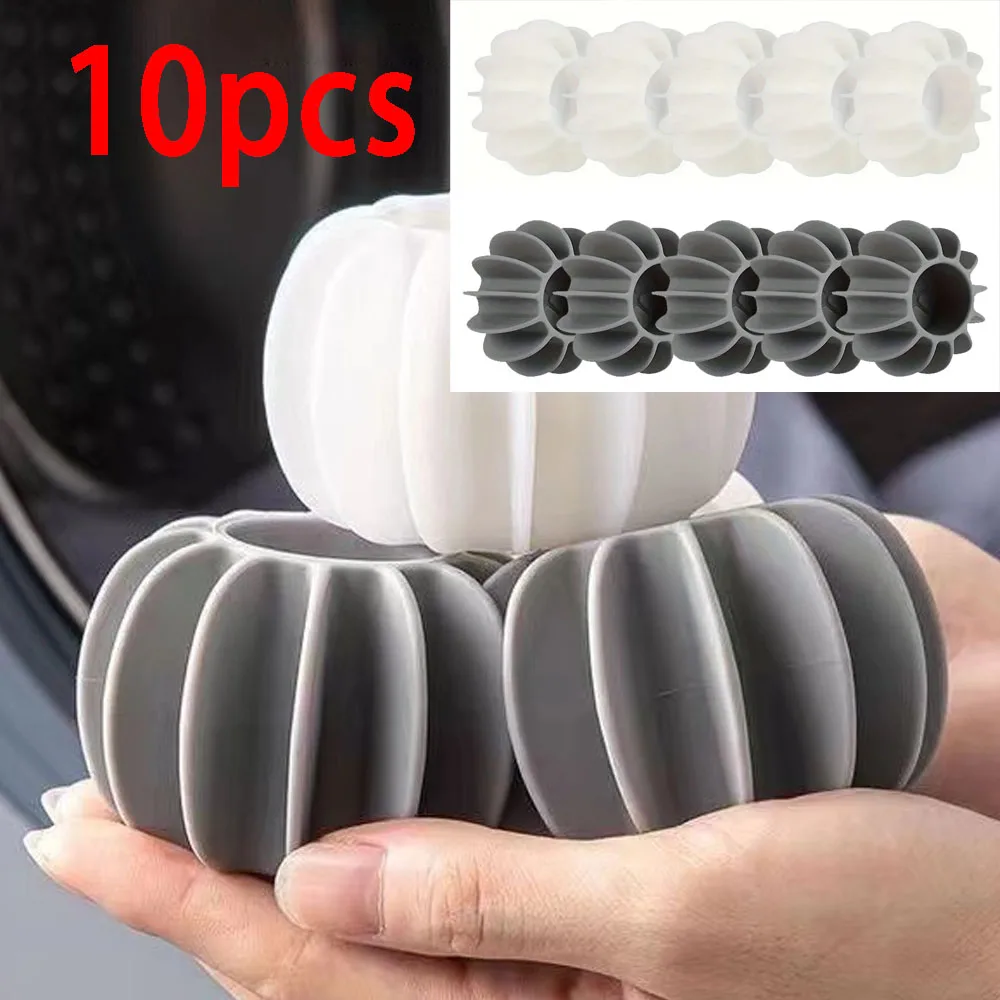 Laundry Ball Pet Hair Remover Laundry Hair Catcher 10Pcs Reusable Silicone To Remove Pet Hair And Prevent Clothes From Winding Bathroom Supplies