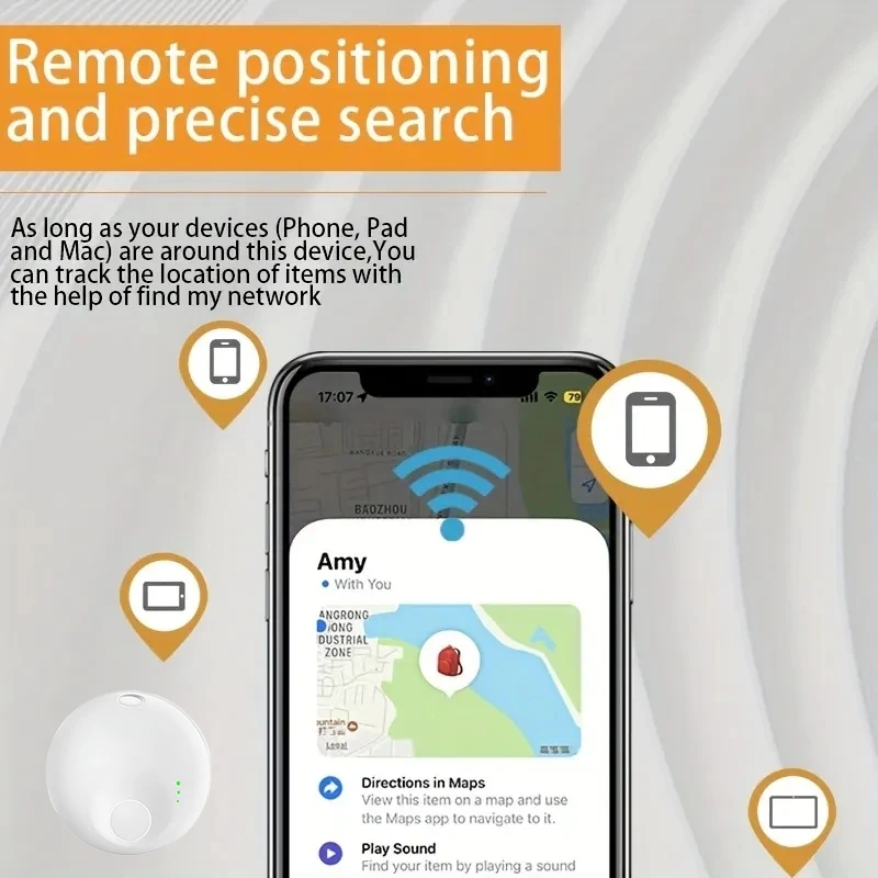 Long Distance Smart Tag GPS Tracker for Air Tag Key Finder Pet Wallet Bike Anti-lost Alarm Mini Locator Works with Find My iOS 3