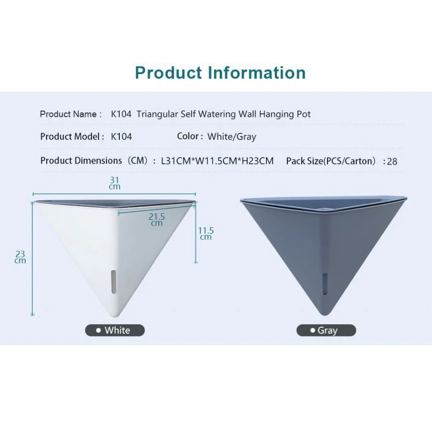 Triangular Wall Mounted Flower Pots Self Watering Hanging Basin Plants Lazy Flowerpot Office Home Garden Accessories flower pot hydroponic flower pot plant pot