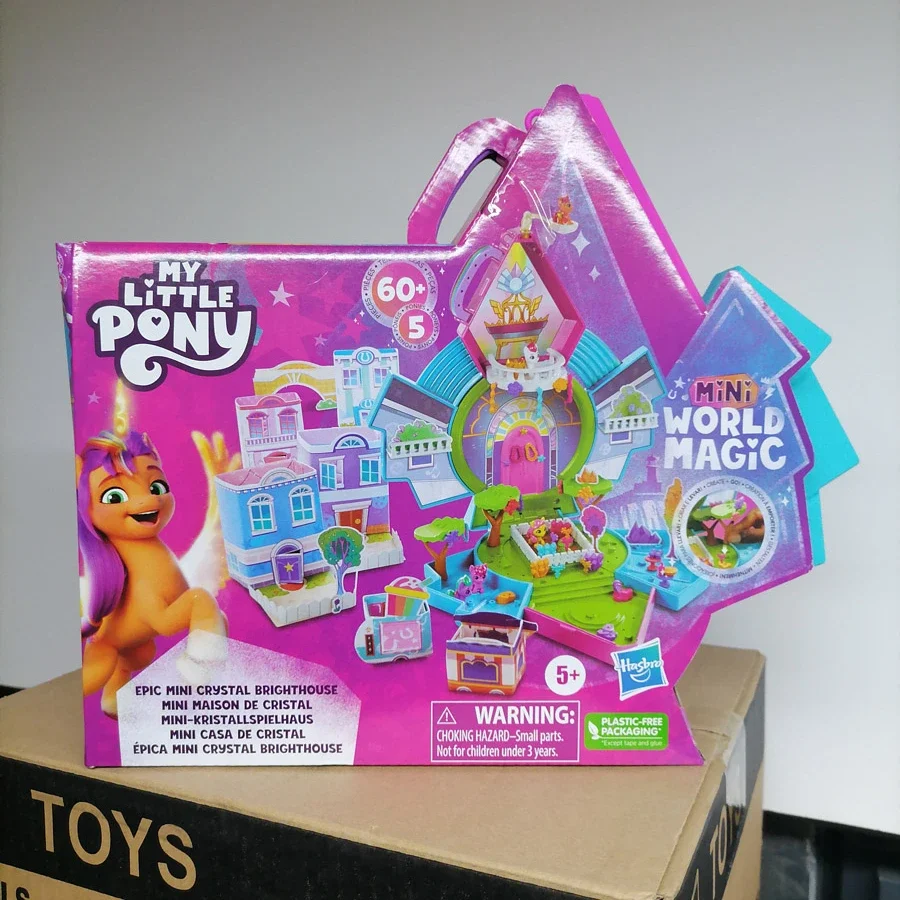 

Hasbro My Little Pony Crystal Brighthouse Assembled Model Mini Worls Magic Miniature Play House Toys with Figurines Kids Gifts