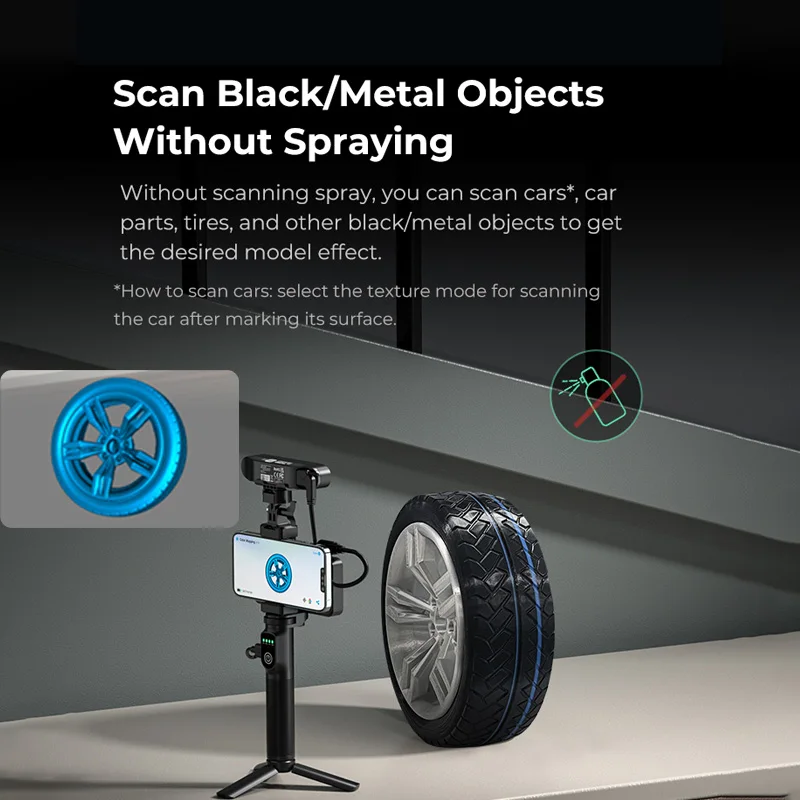 CREALITY 대형 3D 스캐너, CR-Scan Ferret Pro, 24 비트 풀 컬러 스캐닝, 블랙 비 파우더 스프레이, iOS 시스템용 지지대