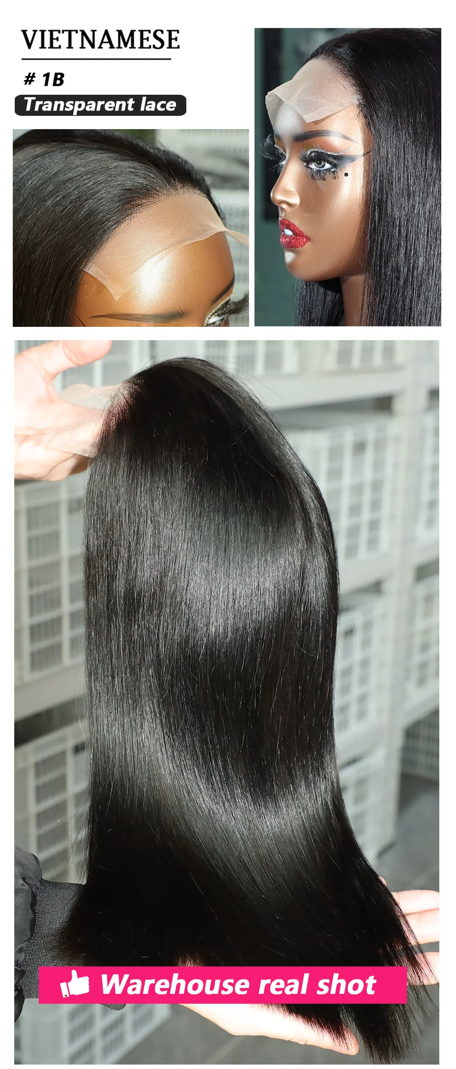 13x4 Hochwertige, knochenglatte Perücken aus 100 % Echthaar, 13x6 Lace Frontal Bob Perücken, 2x6 5x5 sofort tragbare, kleberlose Perücken aus rohem vietnamesischem Haar – Detail 3