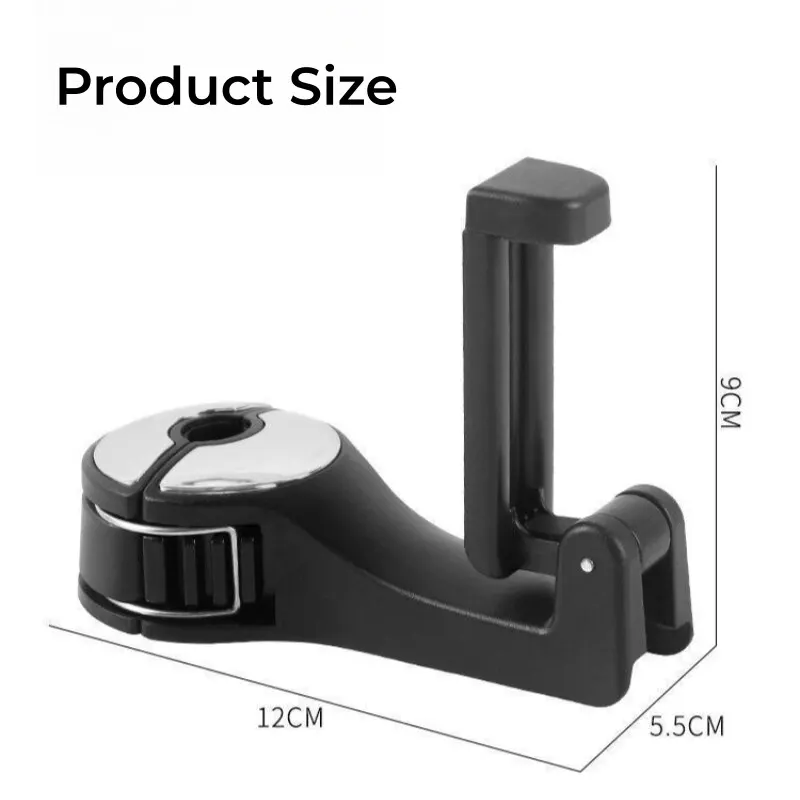2 In 1 Car Hook Rear Headrest Hook Car Rear Phone Holder Lock Type Mobile Phone Holder phone holder