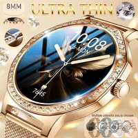 Montre connectée Ultra fine pour femmes, écran d'affichage toujours de l'heure, Bracelet de sport, appel Bluetooth, mode, meilleur cadeau, 2026 1