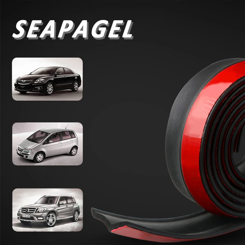 Front Bumper Spoiler Lips Car Bumper Lip Protection Decoration Stickers Rubber Car Universal Protectors 1M/2.5M