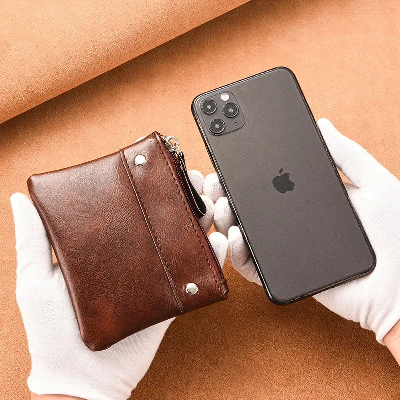 Change bag men's and women's 2024 new short wallet thin solid color PU change bag mini zipper card coin bag 3