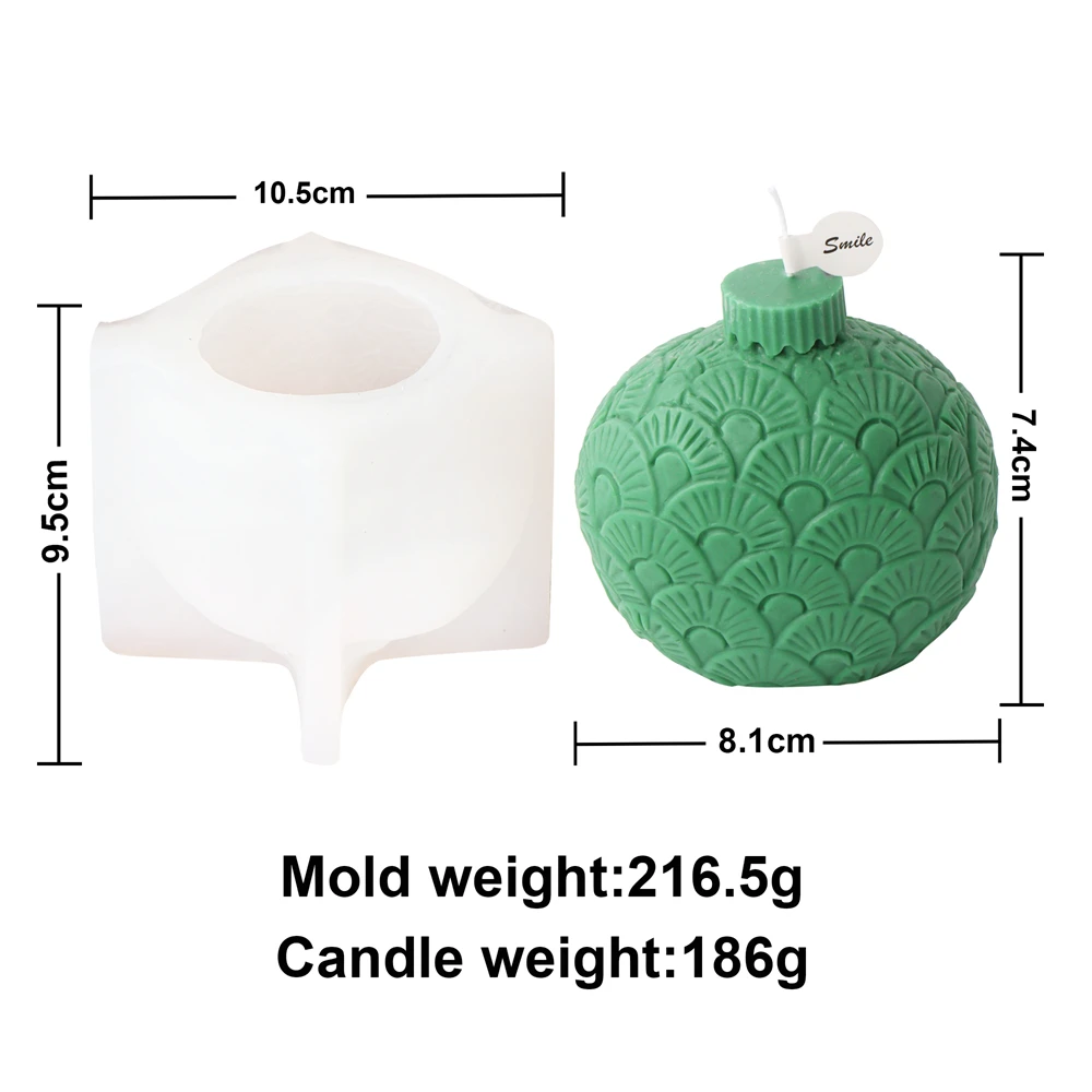 Festive Geometric Sphere Silicone Candle Mold for DIY Aromatherapy & Home Décor