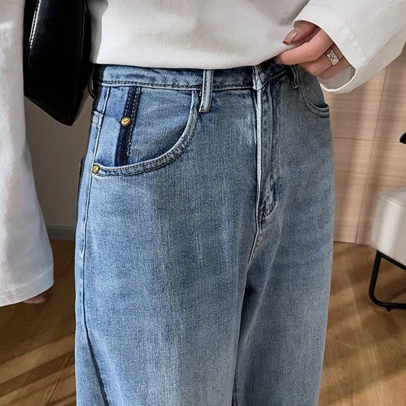 Y2K High Waisted Jeans For Girls Korean Straight Leg Boyfriend Jeans Denim Pants Cute Streetwear Vintage Urban Sexy Jeans Women