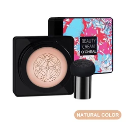 OCHEAL Mushroom Head BB Cream: Flawless Finish Foundation and Concealer Compact (02 Natural Flower)