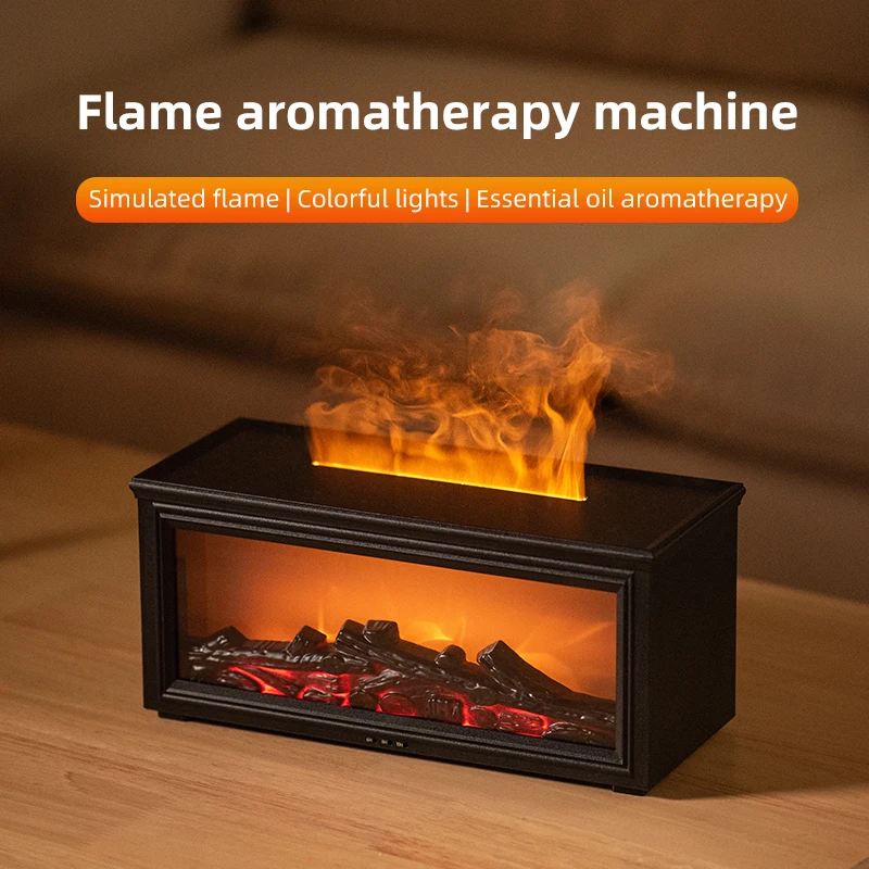7 Colors Of Essential Mini Flame Fireplace Humidifier Aromatherapy Oil Diffuser AG-HY05_voghion.com