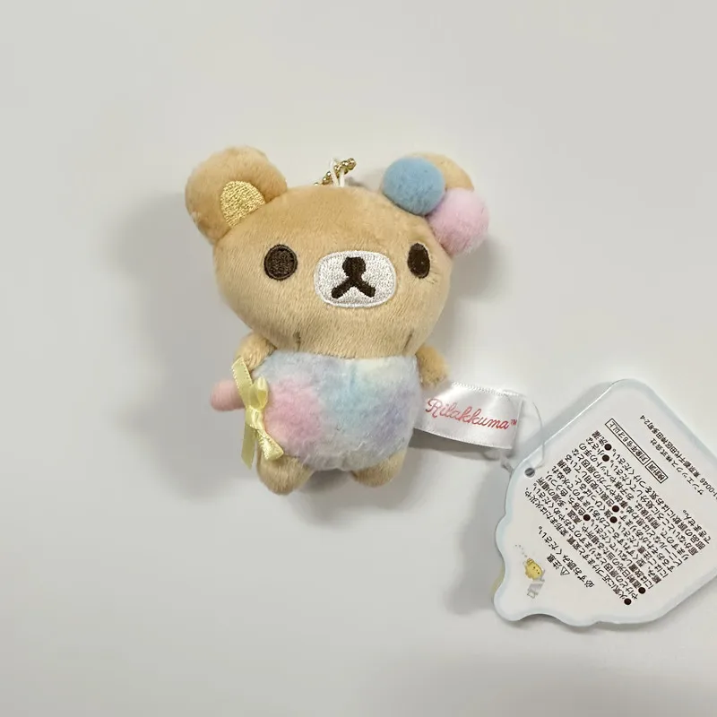 Rilakkuma 캔디 플러시 키체인, 코릴락쿠마 차이로이코구 재미있는 놀이 공원 귀여운 여성 가방 키체인 키링
