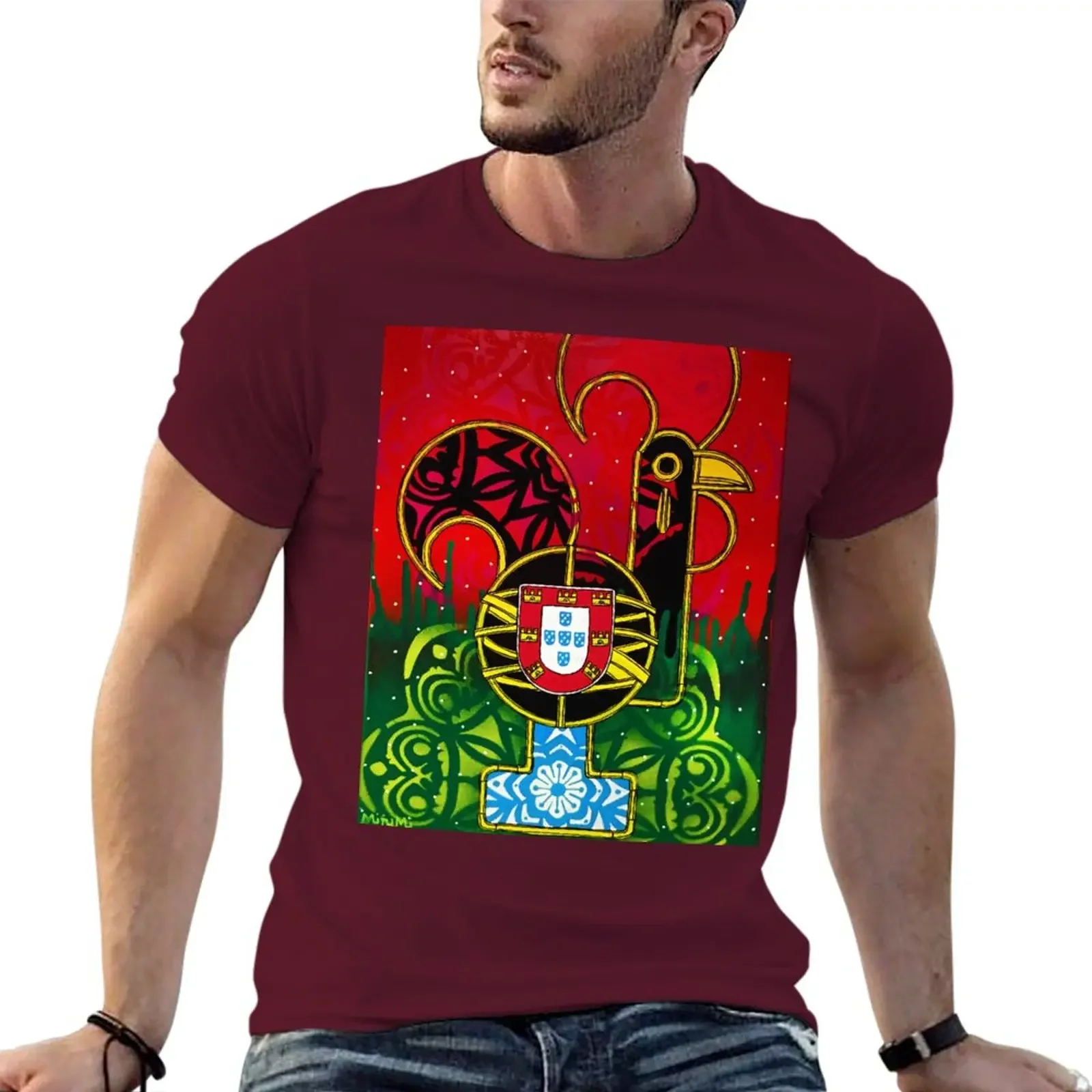 

2024 four season t shirt Galo de Portugal aesthetic men T-Shirt custom design your own short sleeves pure cotton tops streetwear
