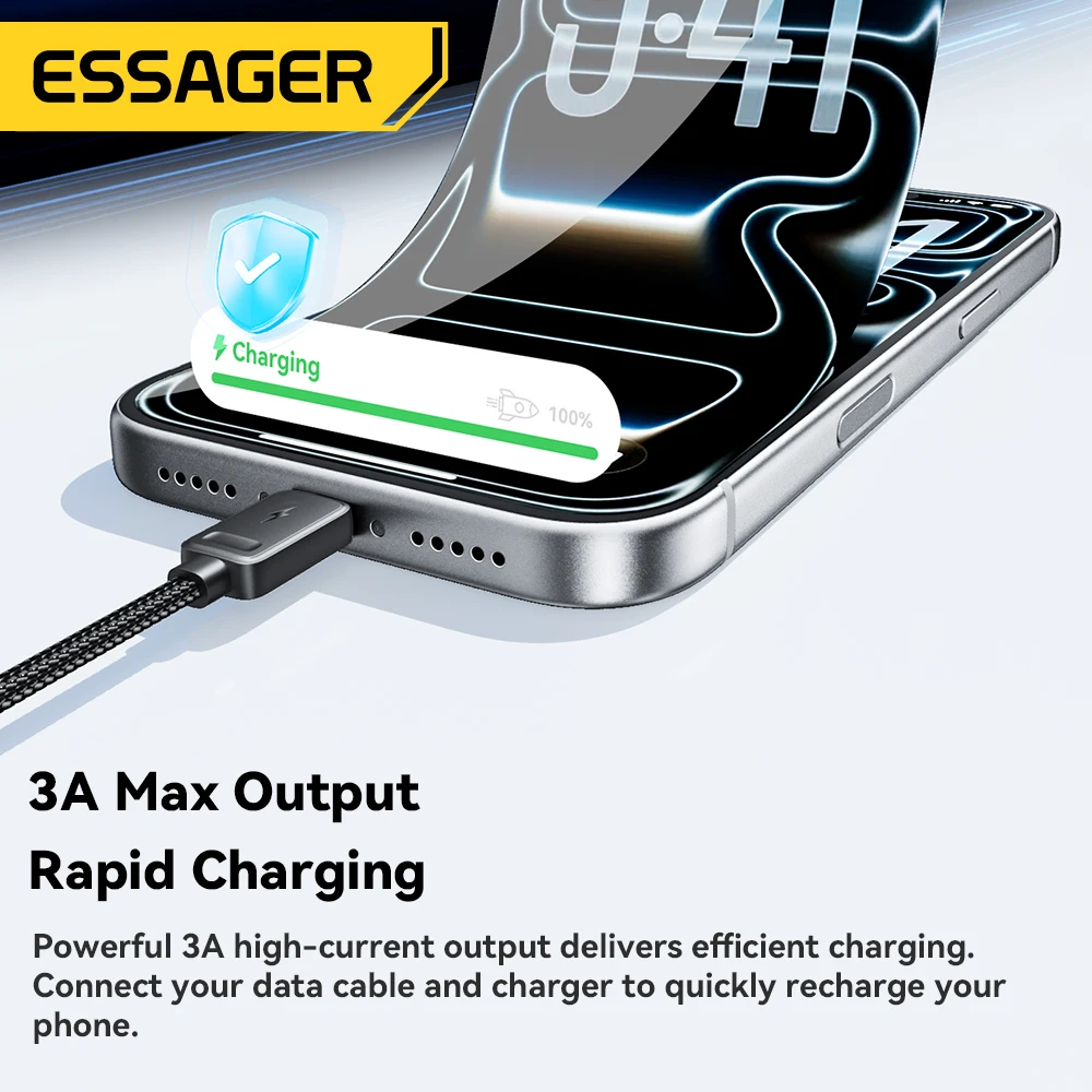 Essager Portable 4-in-1 Fast Charging Cable For Travel Type C Female To Multi USB Cable With 2 Type C, Micro, Lightning Adapters