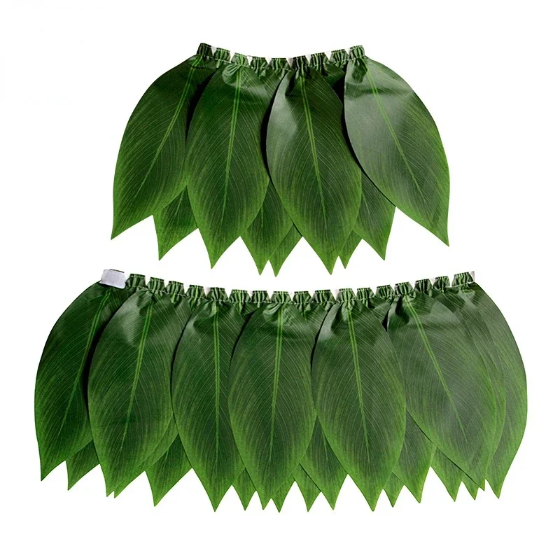 Hula falda Hawaiana de hojas verd, ropa de bailarina elástica, decoración de vacacion Hula falda Hawaiana de hojas verd, ropa de bailarina elástica, decoración de vacacion