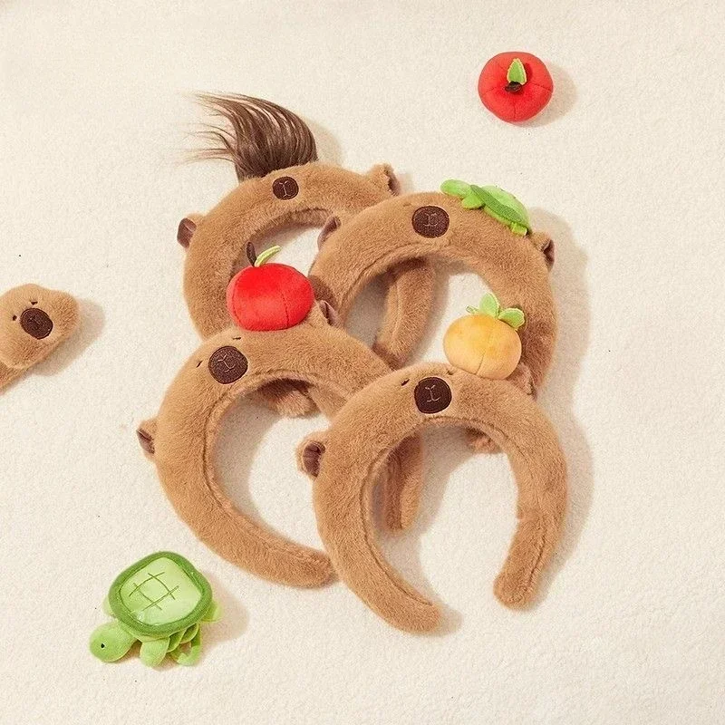 1-20PCS Headband INS Plush Capebala Hair Hoop Capybara High Cranial Top Wash Headband Cute Hair Accessories for Children