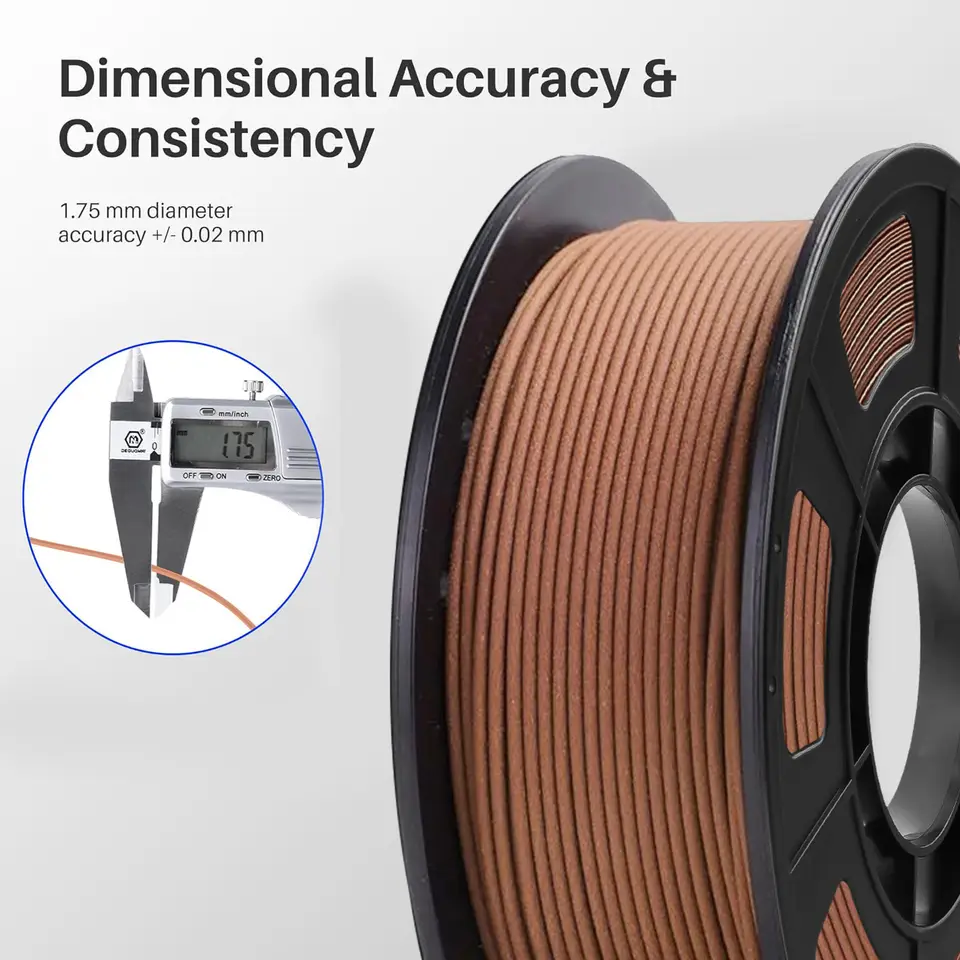 200g(0.44lbs) Wood PLA Filament 1.75mm ±0.03mm For FDM 3D Printer And Pen High Quality Bubble Free Fast Shipping image 3