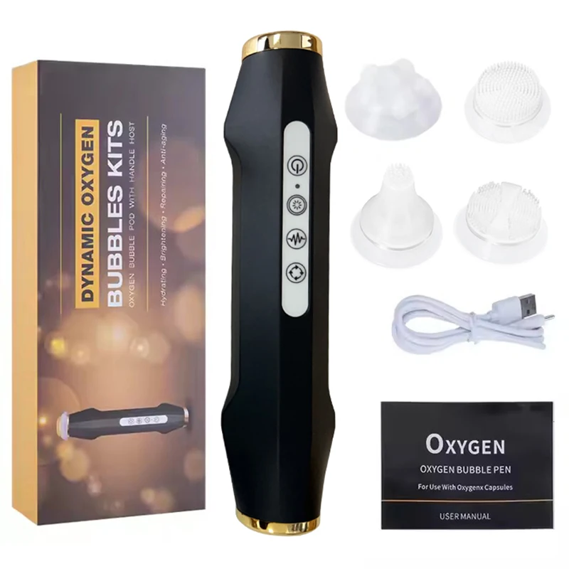 Newest Handheld Rechargeable CO2 Oxygen Bubble Device Exfoliate Oxygen Facial Machine Wrinkle Removal Portable Beauty Device