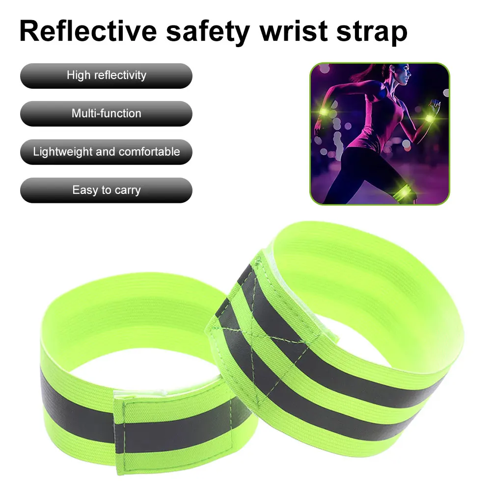 Night Cycling Reflective Band Arm Belt Outdoor Running Safety Reflector Tape Strap Elastic Armband Wristband Ankle Strap 1PCS reflective arm bands