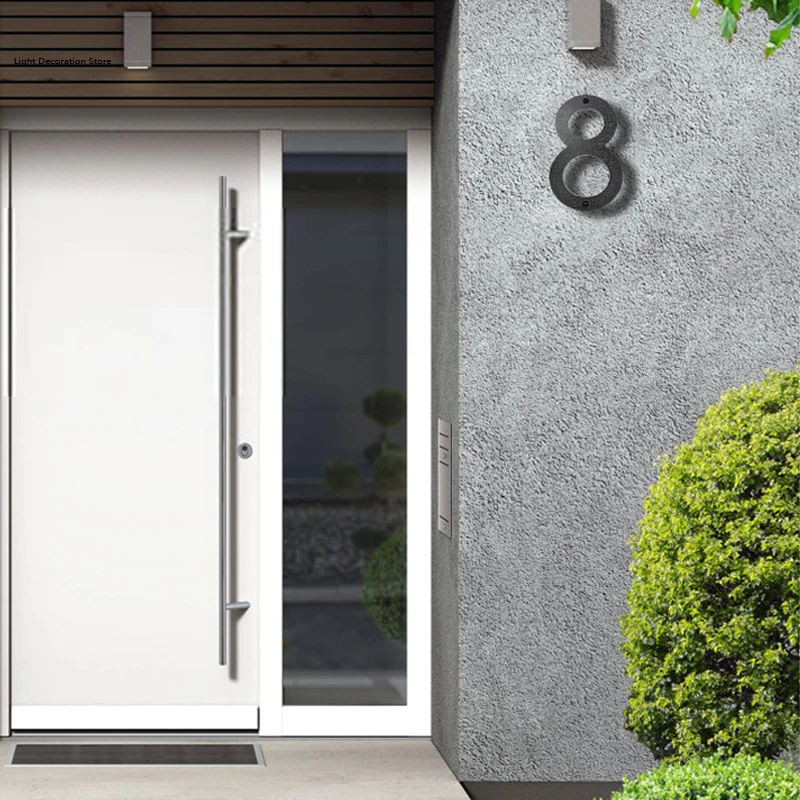 House Number Signs Door Signs House Numbers Number Plate 200mm/8 in Floating House Number ABS Black Relief Numbers Address Sign #0-9 Letters Big Modern Door Plates Home Outdoor Numeros