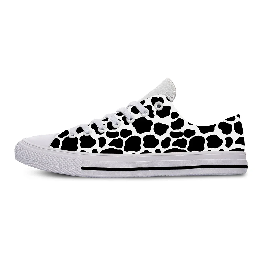 Hot Cool Cow Print Aesthetic Animal Funny Cute Fashion Casual Cloth Shoes Low Top Men Women Female Sneakers Latest Board Shoes