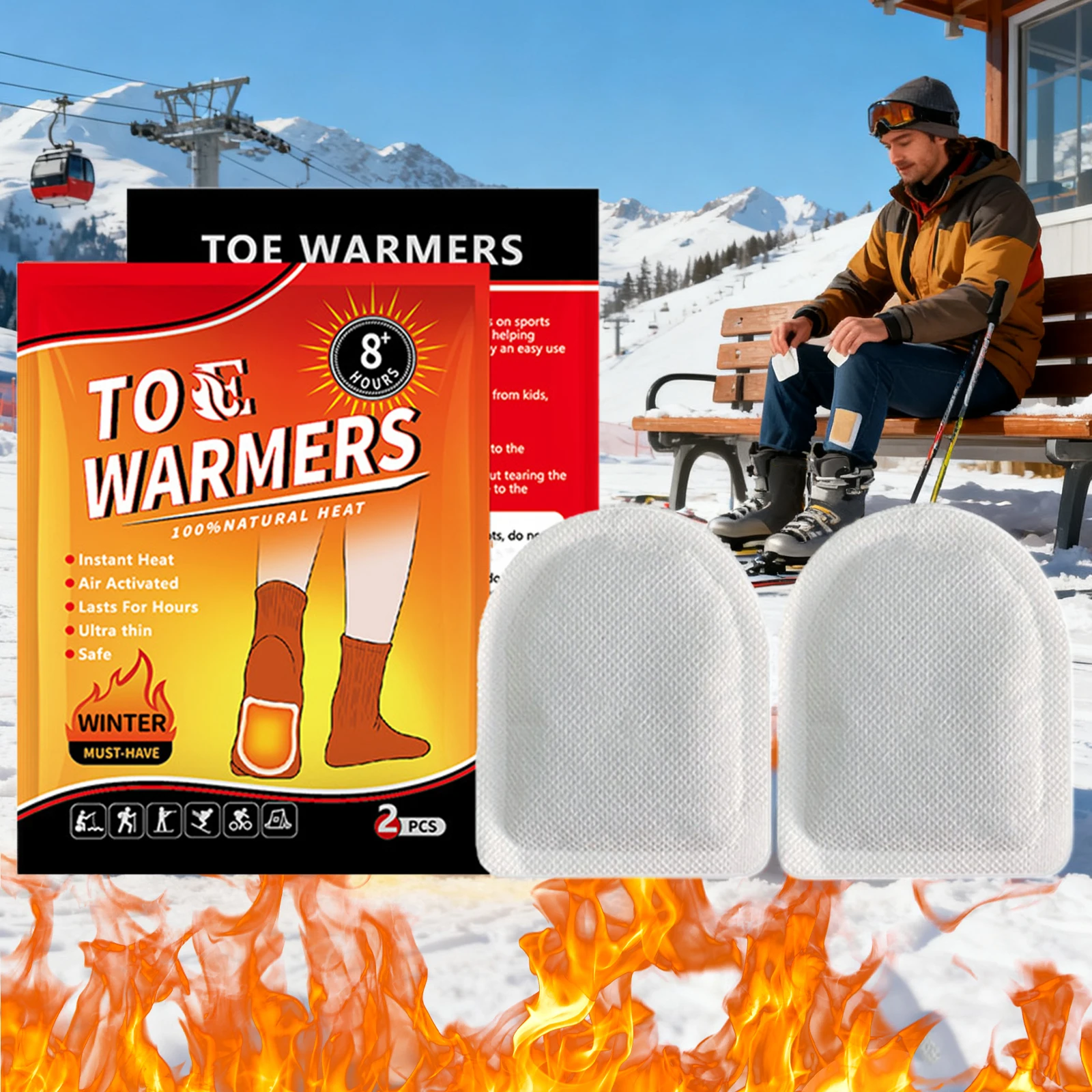 20 Pair Disposable Feet Warmers Up To 8 Hours of Heat Heat Pack Easily Apply with Adhesive for Cold Weather & Outdoor Activities