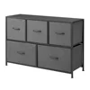 5 Drawer Fabric Storage Dresser Grey Bedroom High-capacity Organizer Sturdy Durable Steel Frame Non-woven Fabric Drawers Easy 3