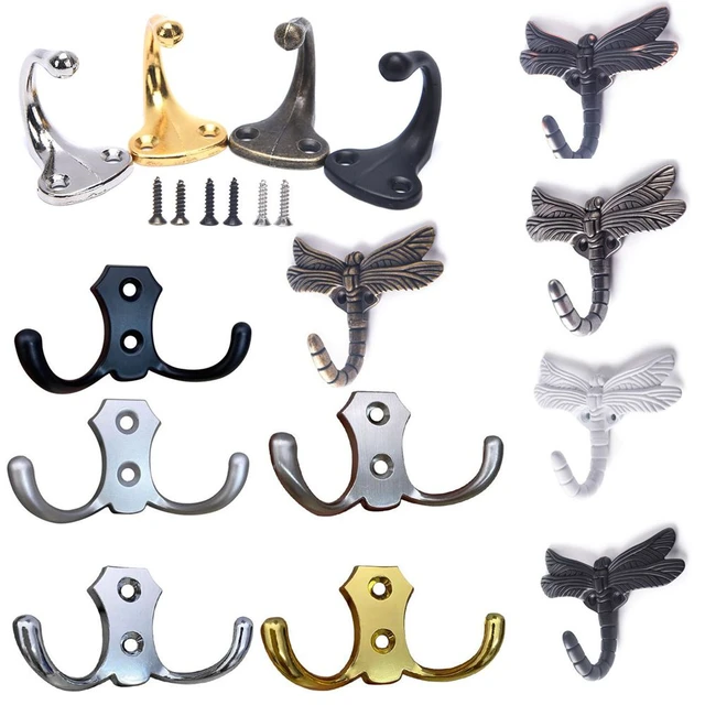 Coat Hooks 2 Hole Wall-mounted 2-Pronged Clothes Hook Towel Hooks