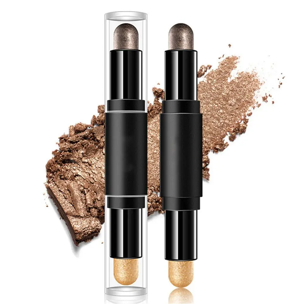 Double Head Eyeshadow Stick Colorful Shimmer High Pigmented Waterproof Cream Eyeshadow Pencil Long Lasting Makeup Cosmetic Eyeshadow Stick