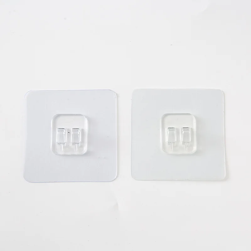 Plastic Buckle Wall-mounted Magic Seamless Hook Sticker 2pcs/package