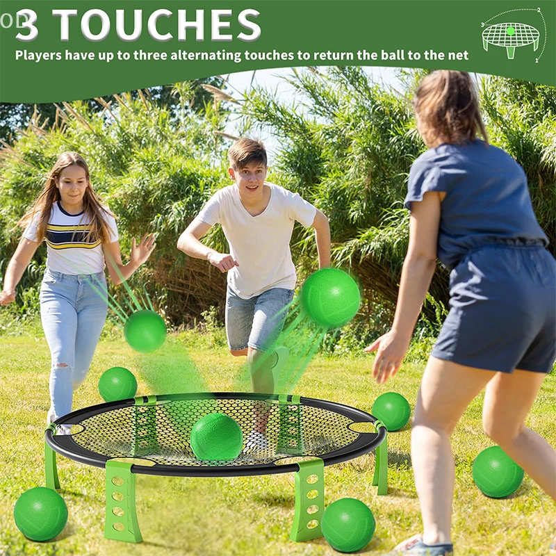 Portable Beach Volleyball Game With 2 Balls Multiplayer Volleyball Battle Game For Beach Yard Lawn Backyard Park